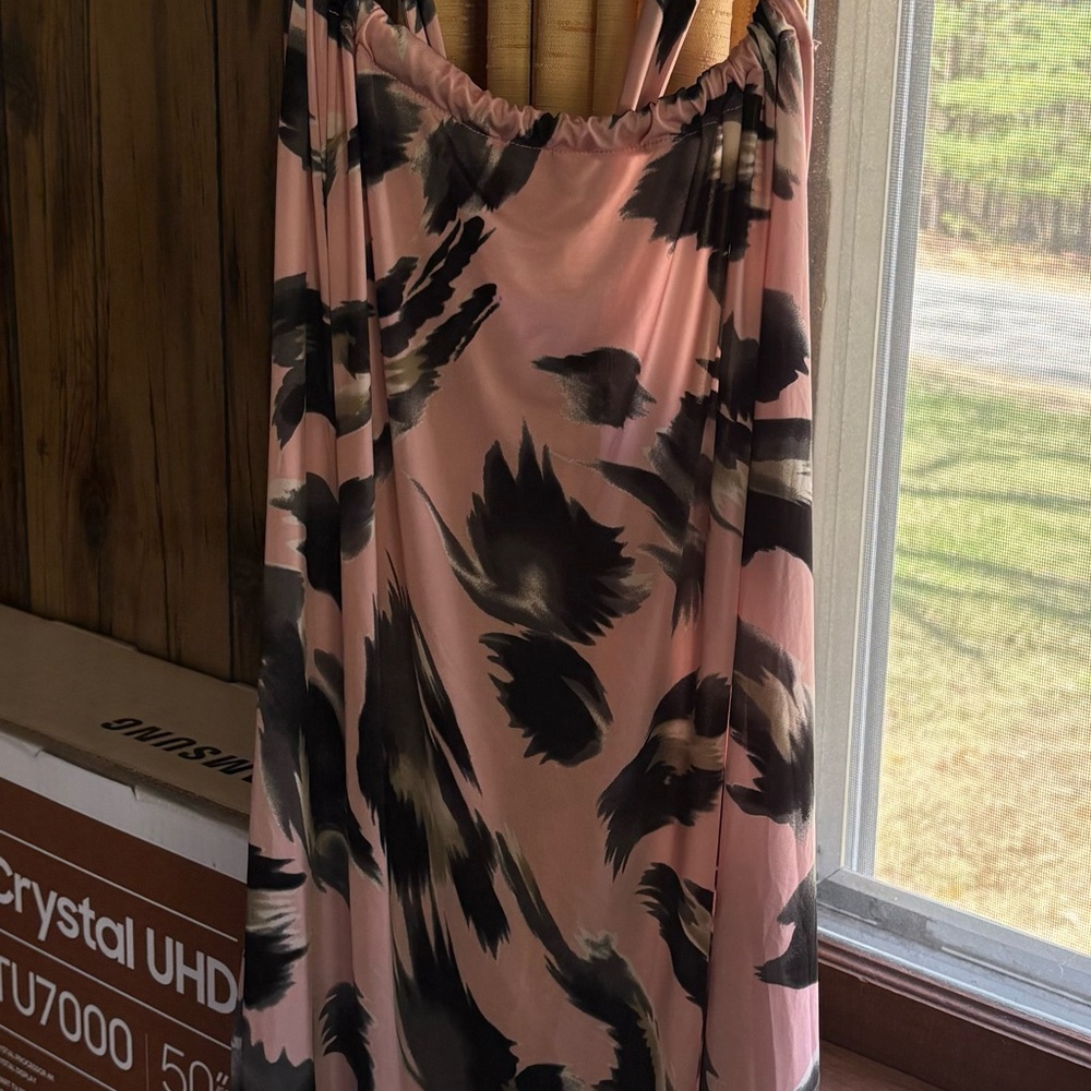 Pink and Black Patterned Dress by Sew In Love. Size M.